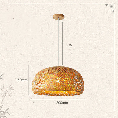 Bamboo Woven Simple Japanese Creative Pastoral Chandelier