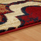 4' X 6' Red Blue Quatrefoil Power Loom Distressed Stain Resistant Area Rug